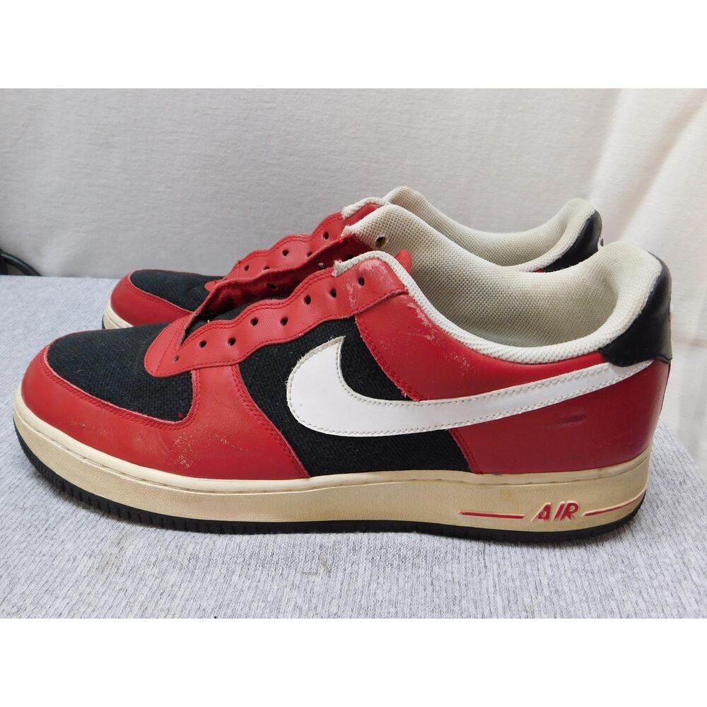 Nike Air Force 1 Low Shoes Mens Size 14 Red Black White Sneakers 315122-600